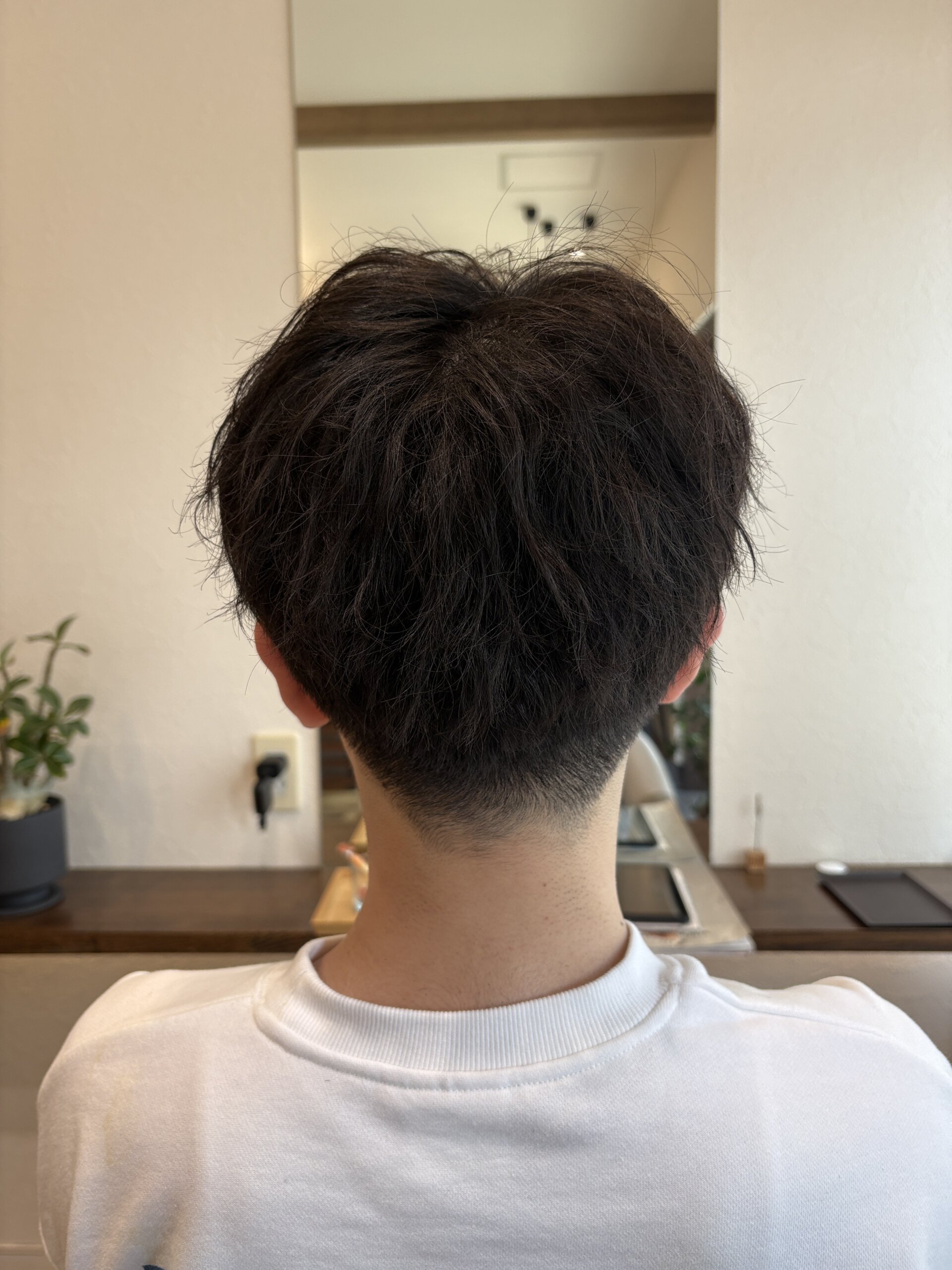 パーマ風マッシュ×タッパード バックスタイル