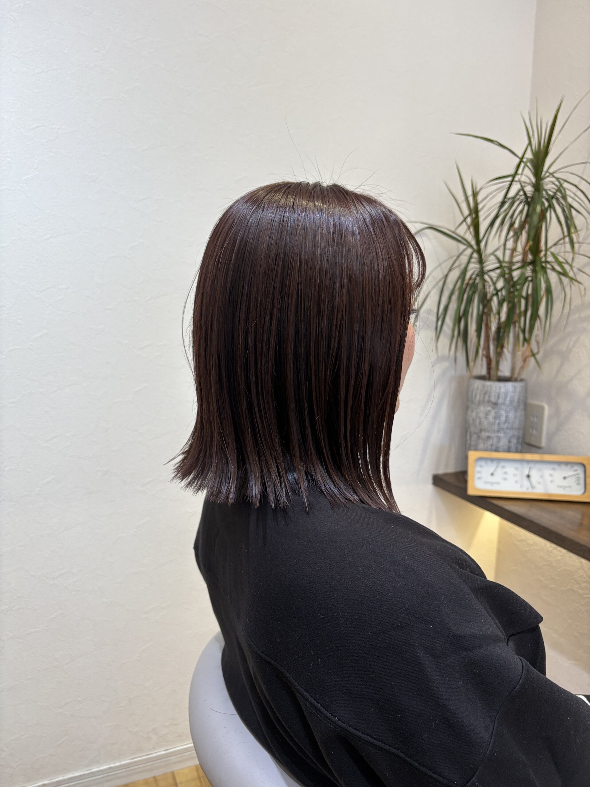 ピンクブラウンボブ 正面バック